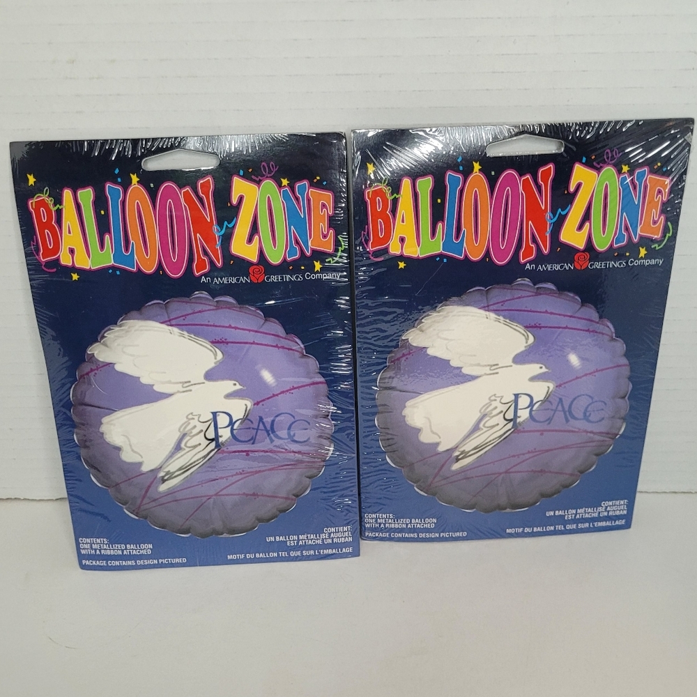 Peace Dove Purple Holiday Balloon Metallic Balloons Lot of 2 NEW SEALED